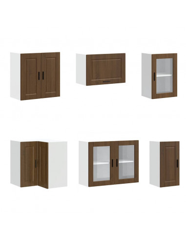 Set Mobili da Cucina 11 pz Porto Rovere Marrone in Truciolato