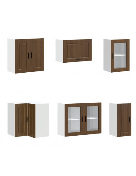 Set Mobili da Cucina 11 pz Porto Rovere Marrone in Truciolato