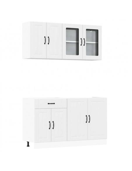 Set Mobili da Cucina 4 pz Kalmar Bianchi Legno Multistrato