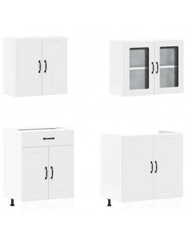 Set Mobili da Cucina 4 pz Kalmar Bianchi Legno Multistrato