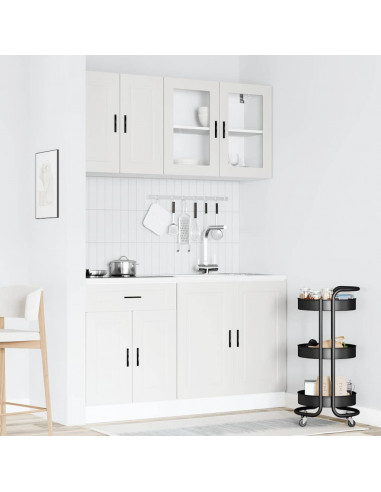 Set Mobili da Cucina 4 pz Kalmar Bianchi Legno Multistrato