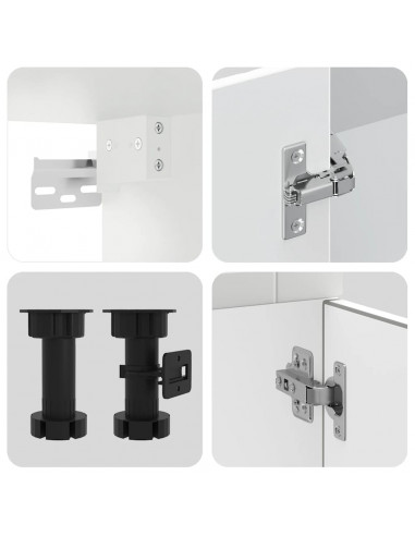 Set Mobili da Cucina 4 pz Kalmar Bianchi Legno Multistrato