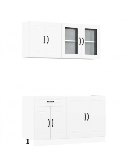 Set Mobili da Cucina 4 pz Kalmar Bianchi Legno Multistrato