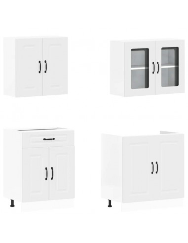 Set Mobili da Cucina 4 pz Kalmar Bianchi Legno Multistrato