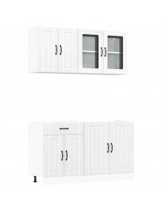 Set Mobili da Cucina 4 pz Kalmar Bianchi Lucido in Truciolato