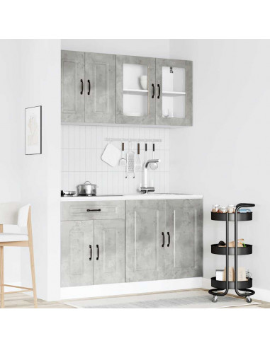 Set Mobili da Cucina 4 pz Kalmar Grigio Cemento in Truciolato