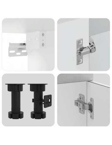 Set Mobili da Cucina 4 pz Kalmar Grigio Cemento in Truciolato