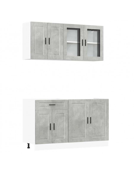 Set Mobili da Cucina 4 pz Kalmar Grigio Cemento in Truciolato