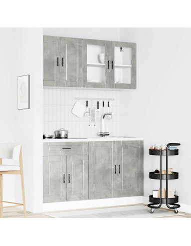 Set Mobili da Cucina 4 pz Kalmar Grigio Cemento in Truciolato
