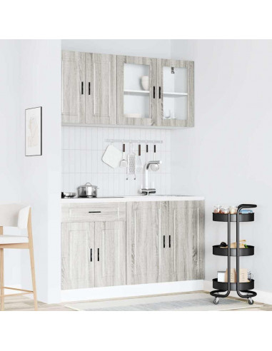 Set Mobili da Cucina 4 pz Kalmar Grigio Sonoma in Truciolato