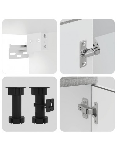 Set Mobili da Cucina 4 pz Kalmar Grigio Sonoma in Truciolato