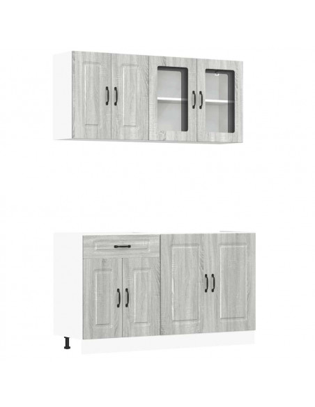 Set Mobili da Cucina 4 pz Kalmar Grigio Sonoma in Truciolato