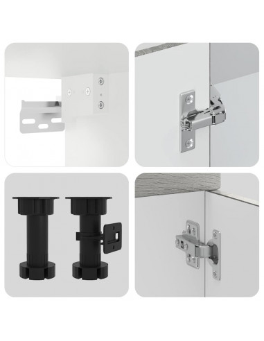 Set Mobili da Cucina 4 pz Kalmar Grigio Sonoma in Truciolato