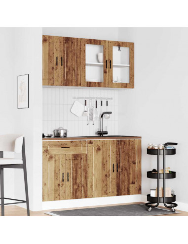 Set Mobili da Cucina 4 pz Kalmar Legno Vecchio in Truciolato