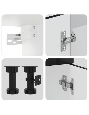 Set Mobili da Cucina 4 pz Kalmar Neri Legno Multistrato