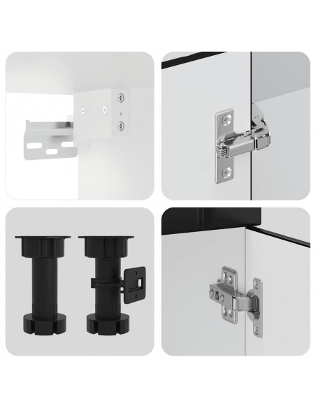 Set Mobili da Cucina 4 pz Kalmar Neri Legno Multistrato