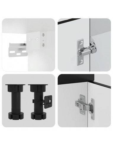 Set Mobili da Cucina 4 pz Kalmar Neri Legno Multistrato