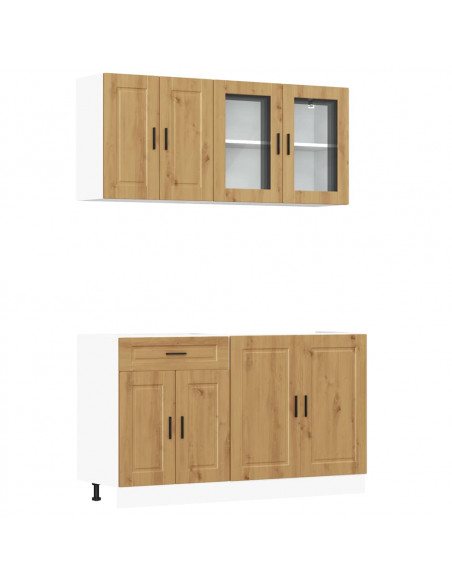 Set Mobili da Cucina 4 pz Kalmar Rovere Artigianale Truciolato