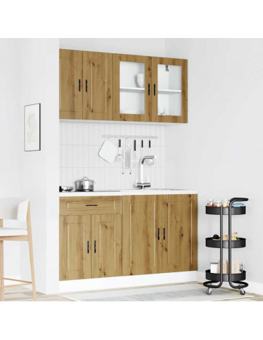 Set Mobili da Cucina 4 pz Kalmar Rovere Artigianale Truciolato