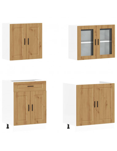 Set Mobili da Cucina 4 pz Kalmar Rovere Artigianale Truciolato