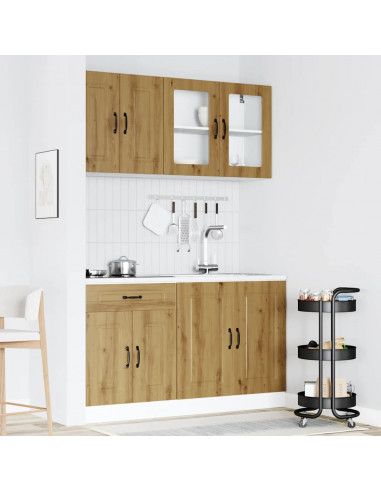 Set Mobili da Cucina 4 pz Kalmar Rovere Artigianale Truciolato