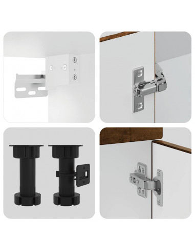 Set Mobili da Cucina 4 pz Kalmar Rovere Fumo Legno Multistrato