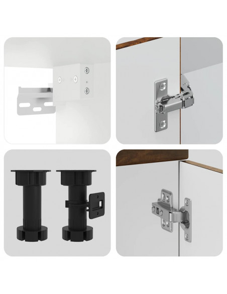 Set Mobili da Cucina 4 pz Kalmar Rovere Fumo Legno Multistrato