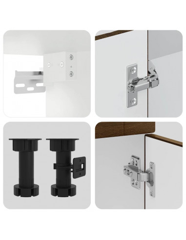 Set Mobili da Cucina 4 pz Porto Rovere Marrone in Truciolato