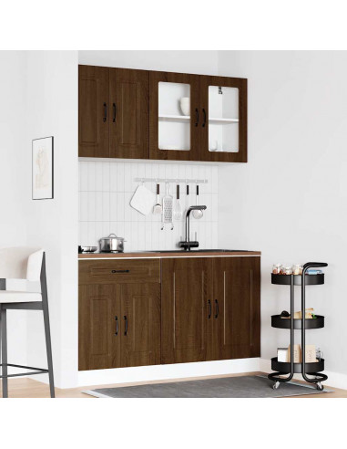 Set Mobili da Cucina 4 pz Kalmar Rovere Marrone in Truciolato