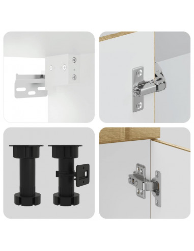 Set Mobili da Cucina 4 pz Kalmar Rovere Sonoma in Truciolato