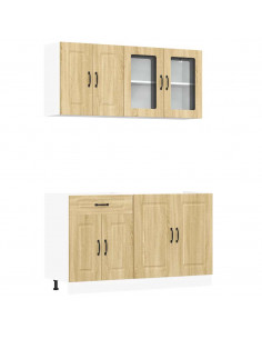 Set Mobili da Cucina 4 pz Kalmar Rovere Sonoma in Truciolato