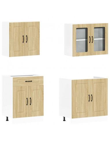Set Mobili da Cucina 4 pz Kalmar Rovere Sonoma in Truciolato