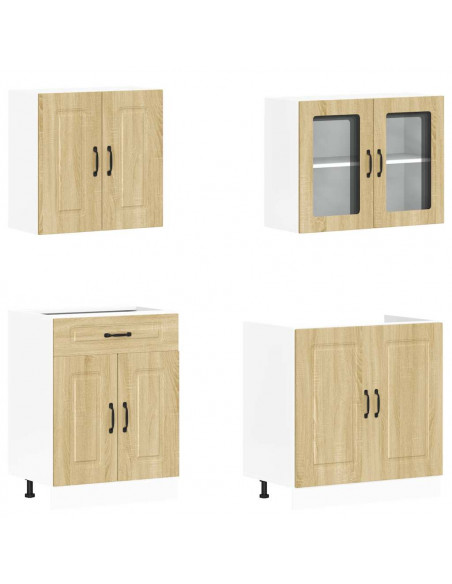 Set Mobili da Cucina 4 pz Kalmar Rovere Sonoma in Truciolato