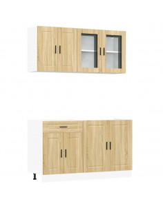 Set Mobili da Cucina 4 pz Kalmar Rovere Sonoma in Truciolato