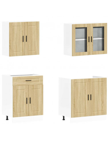 Set Mobili da Cucina 4 pz Kalmar Rovere Sonoma in Truciolato