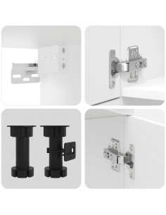 Set Mobili da Cucina 7 pz Kalmar Bianchi Lucido in Truciolato