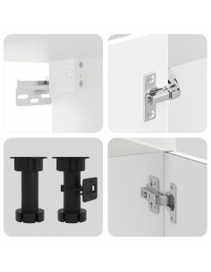 Set Mobili da Cucina 7 pz Kalmar Bianchi Lucido in Truciolato