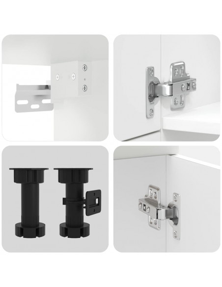 Set Mobili da Cucina 7 pz Kalmar Bianco Legno Multistrato