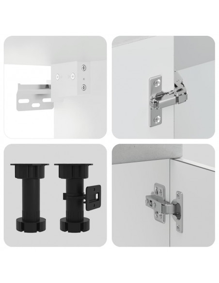 Set Mobili da Cucina 7 pz Kalmar Grigio Cemento in Truciolato