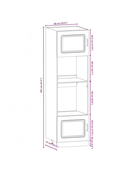 Set Mobili da Cucina 7 pz Kalmar Legno Vecchio in Truciolato