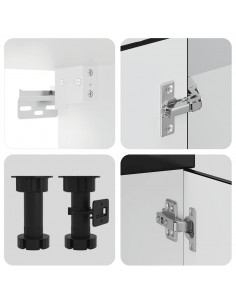 Set Mobili da Cucina 7 pz Kalmar Neri Legno Multistrato