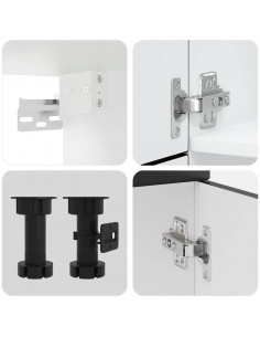 Set Mobili da Cucina 7 pz Kalmar Neri Legno Multistrato