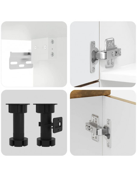 Set Mobili da Cucina 7 pz Kalmar Rovere Fumo Legno Multistrato