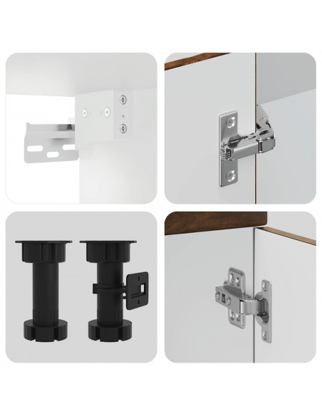 Set Mobili da Cucina 7 pz Kalmar Rovere Fumo Legno Multistrato