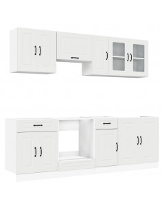 Set Mobili da Cucina 8 pz Kalmar Bianco Legno Multistrato