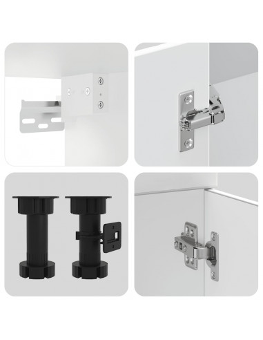 Set Mobili da Cucina 8 pz Kalmar Bianco Legno Multistrato