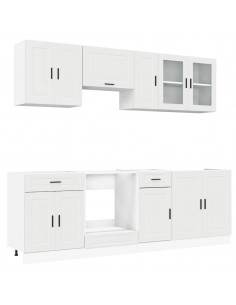 Set Mobili da Cucina 8 pz Kalmar Bianco Legno Multistrato