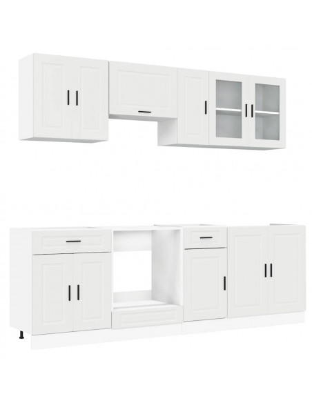 Set Mobili da Cucina 8 pz Kalmar Bianco Legno Multistrato