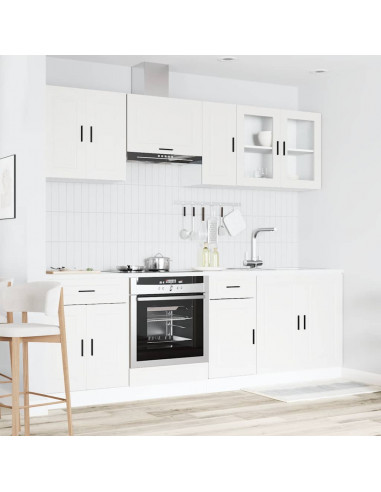 Set Mobili da Cucina 8 pz Kalmar Bianco Legno Multistrato