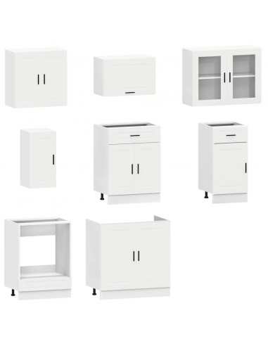 Set Mobili da Cucina 8 pz Kalmar Bianco Legno Multistrato